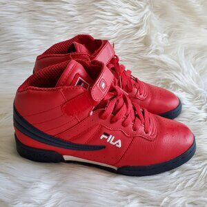 Fila Big Kids Red/Blue High-Top Embroidered Sneaker SZ 6